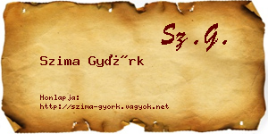 Szima Györk névjegykártya